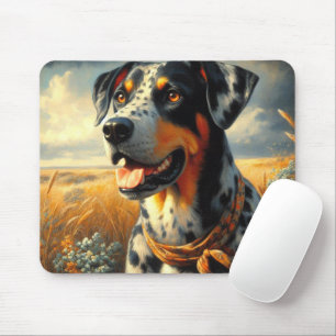 Tapis De Souris Peinture vintage de chien léopard Catahoula