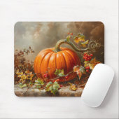 Tapis De Souris Peinture vintage orange Citrouille (Avec souris)