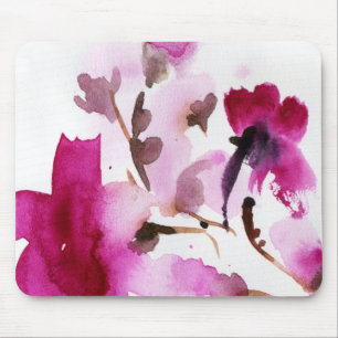 Tapis De Souris Peintures florales abstraites 4 d'aquarelle