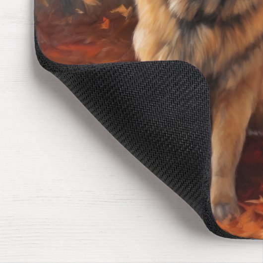 Tapis De Souris Pekingese à l'automne Feuilles automne Inspire (Coin)