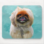 Tapis De Souris Pekingese Chien Aquarelle Art Portrait (Devant)
