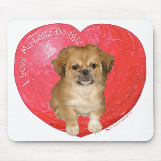 Tapis De Souris Pekingese / Shih Tzu Saint-Valentin (Devant)