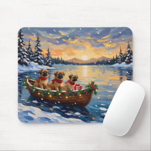 Tapis De Souris Pékinois Bateau de Noël Vacances