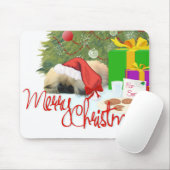 Tapis De Souris Pékinois chiot 1er Noël (Avec souris)