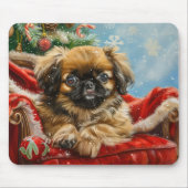 Tapis De Souris Pékinois Noël Festif (Devant)