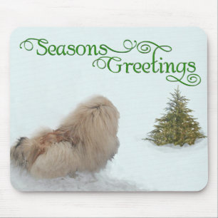 Tapis De Souris Pékinois premier Noël