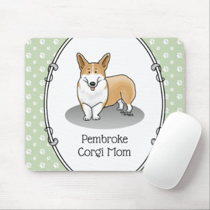 Tapis De Souris Pembroke Welsh Corgi Maman (rouge 1) Chien Maman M