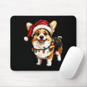 Tapis De Souris Pembroke Welsh Corgi Santa Christmas Tree Lights X (Avec souris)