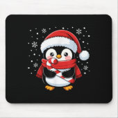Tapis De Souris Penguin Christmas Candy Cane Winter Toddler Girl B (Devant)
