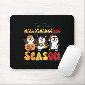 Tapis De Souris Penguin Christmas Halloween Tis' The Hallothanksma (Avec souris)