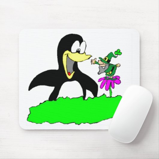 Tapis De Souris Penguin et Leprechaun (Avec souris)