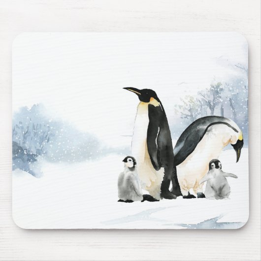 Tapis De Souris Penguin Watercolor (Devant)