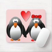 TAPIS DE SOURIS PENGUINS AMOUREUX (Avec souris)