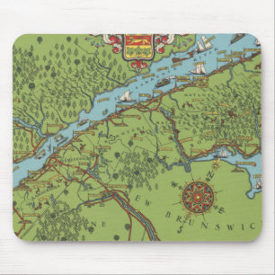 Tapis De Souris Péninsule de Gaspe, Carte du Canada