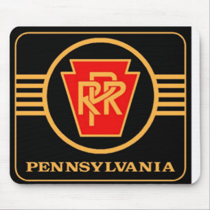Tapis De Souris Pennsylvania Railroad Logo, Black & Gold 