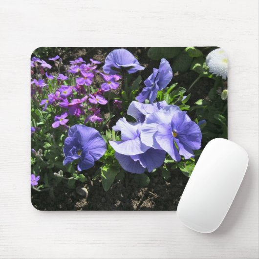 Tapis De Souris Pensées pourpres timides (Avec souris)
