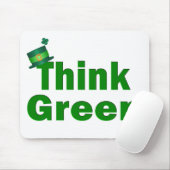 Tapis De Souris Pensez à Mousepad vert (Avec souris)
