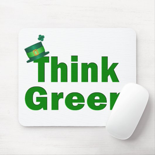 Tapis De Souris Pensez à Mousepad vert (Avec souris)