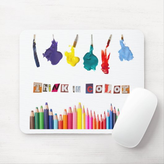 Tapis De Souris pensez en couleurs (Avec souris)