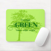 Tapis De Souris Pensez Mousepad vert (Avec souris)