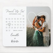 Tapis De Souris Pensez-Nous Dans Le Calendrier Minimal Moderne Cou (Devant)