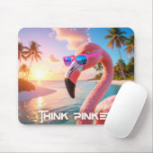 Tapis De Souris PENSEZ PLUS ROSE - Flamant ROSE (Avec souris)