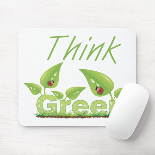 Tapis De Souris Pensez vert (Avec souris)