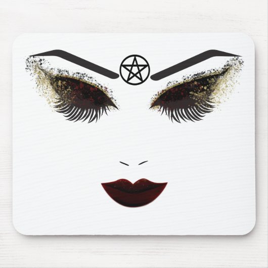 Tapis De Souris Pentacle Beauté Visage Lashes & Lèvres foncées Maq (Devant)