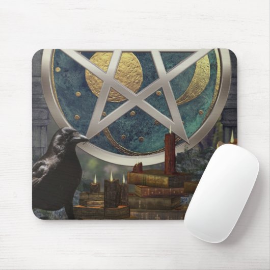 Tapis De Souris Pentacle disque céleste Raven Magick (Avec souris)