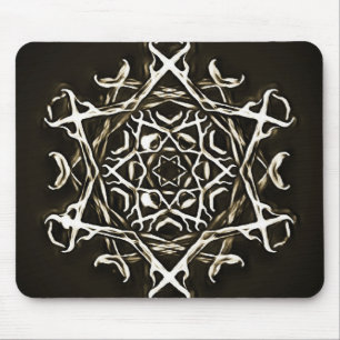 Tapis De Souris Pentagramme et Antlers Bloc-notes noir et Brown