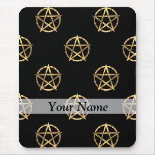Tapis De Souris Pentagramme noir et or