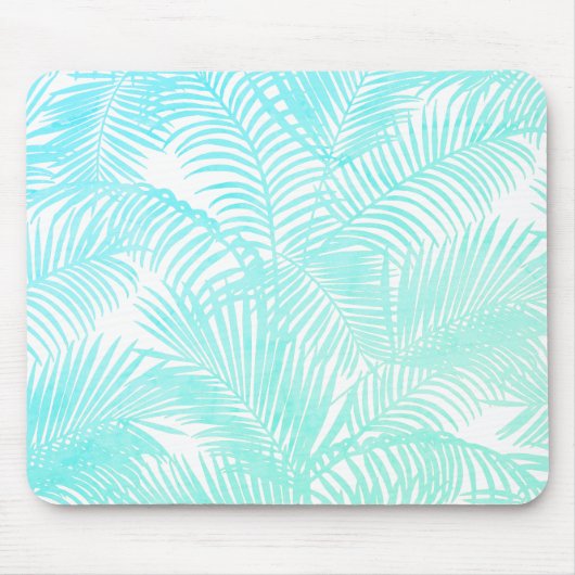 Tapis De Souris Pente de menthe bleue d'Aqua, palmier tropical fle (Devant)