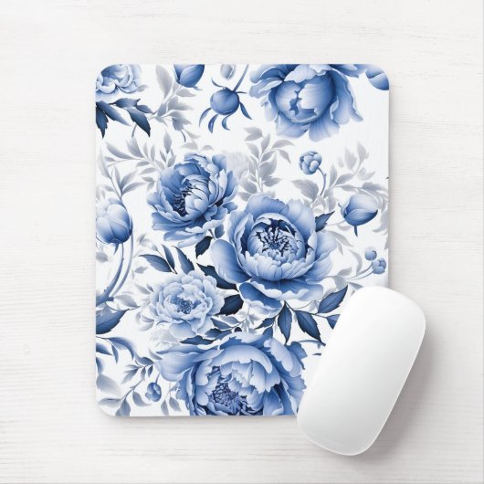 Tapis De Souris Peonies bleues (Avec souris)
