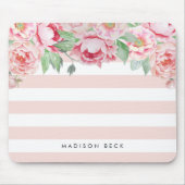 Tapis De Souris Peony antique et bande rose pâle (Devant)