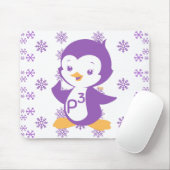 Tapis De Souris Peppy Purple Penguin (Avec souris)