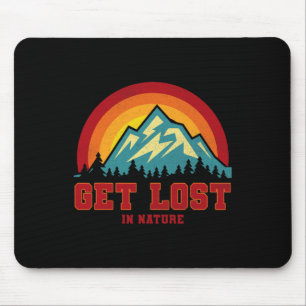 Tapis De Souris Perdez-Vous Dans La Nature T-Shirt Rétro D'Aventur
