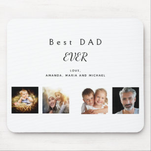 Tapis De Souris Père famille photo collage blanc