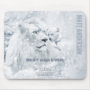 Tapis De Souris Père & Fils / Meilleur papa, Lion blanc & Cub sur 