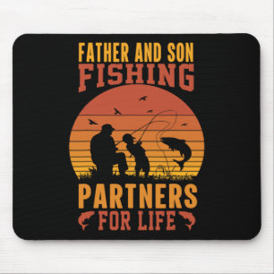 Tapis De Souris Père Fils Pêcheurs Vintage Partenaires Pour La Vie