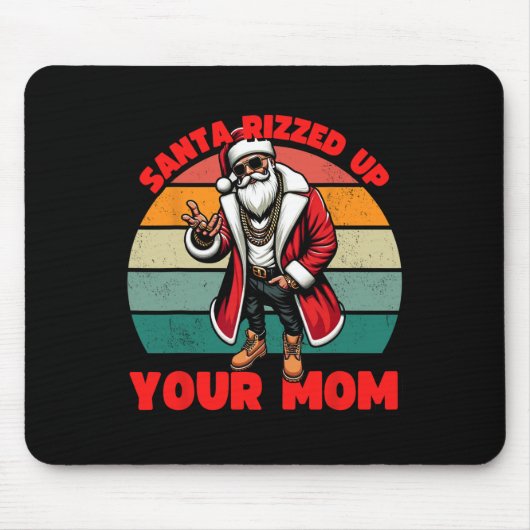 Tapis De Souris Père Noël a excité votre maman plaisir inapproprié (Devant)