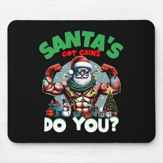Tapis De Souris Père Noël A Gains Vous Festivez Bodybuilding Gym (Devant)