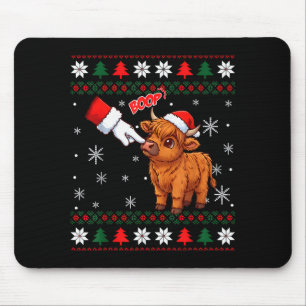 Tapis De Souris Père Noël Agriculteur Drôle Western Main Boop Noël