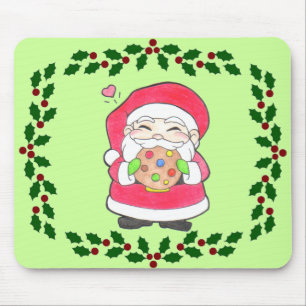 Tapis De Souris Père Noël aime les cookies Mousepad