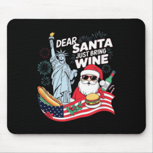 Tapis De Souris Père Noël, apporte juste du vin pour Noël