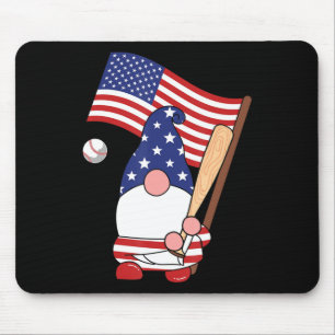 Tapis De Souris Père Noël Baseball Gnome - 4 juillet