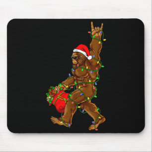 Tapis De Souris Père Noël Bigfoot Lumières de Noël Drôle de Croyan
