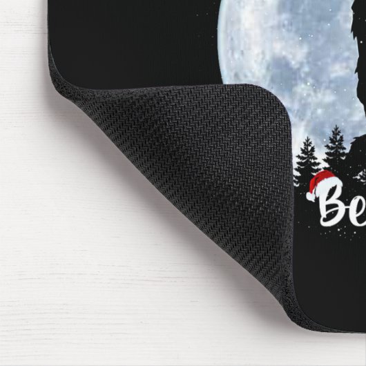 Tapis De Souris Père Noël bigfoot noël rock roll sasquatch croire (Coin)