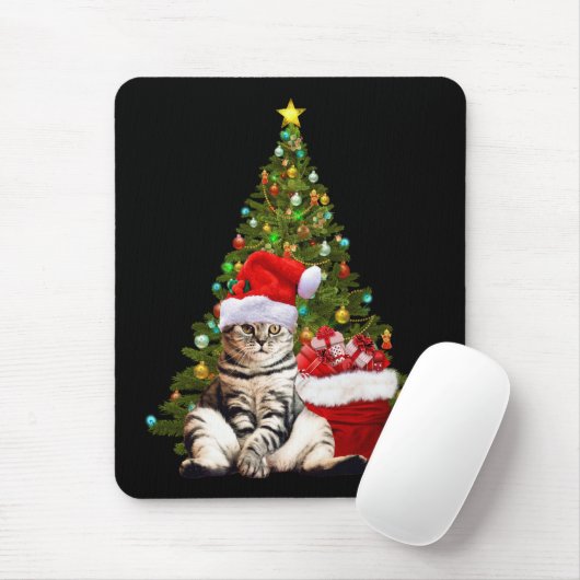 Tapis De Souris Père Noël Cat (Avec souris)