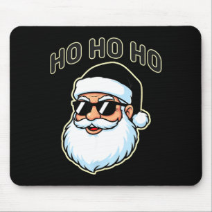 Tapis De Souris Père Noël cool en lunettes de soleil à chapeau noi