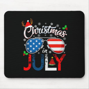 Tapis De Souris Père Noël de Noël en juillet Américain 4 juillet C
